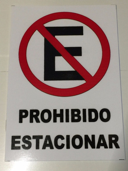 Cartel No Prohibido Estacionar Impreso Plastico 30x22cm E22 1