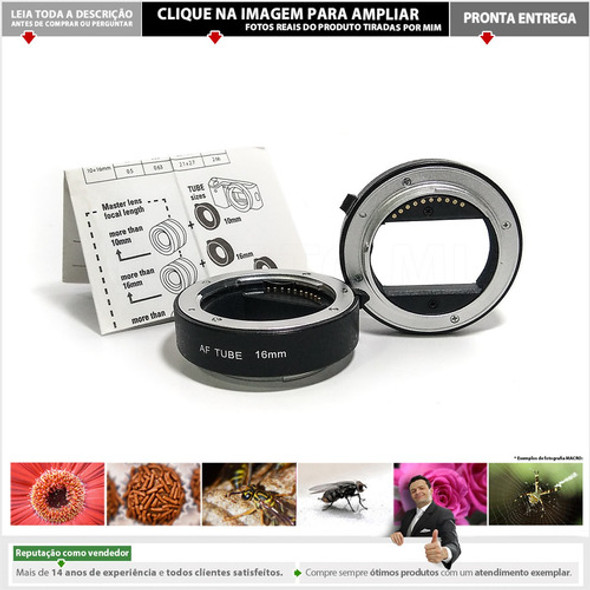Tubo Macro Af 10mm + 16mm Baioneta Metal P/ Sony E-mount 0