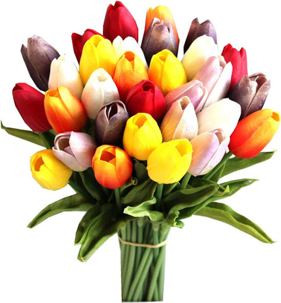 Flores Artificiales 20 Tulipanes Hogar Fiesta Deco - Mcolor 0