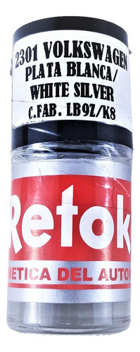Pintura Retok Vw Volkswagen Plata Blanca Co.fabr. Lb9z / K8 0