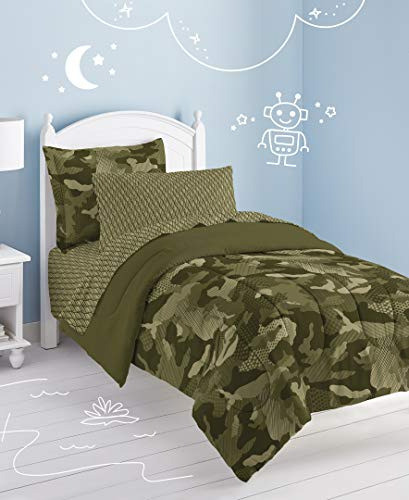 Dream Factory Geo Camo Army Boys Juego De Edredón Verde Dobl 1