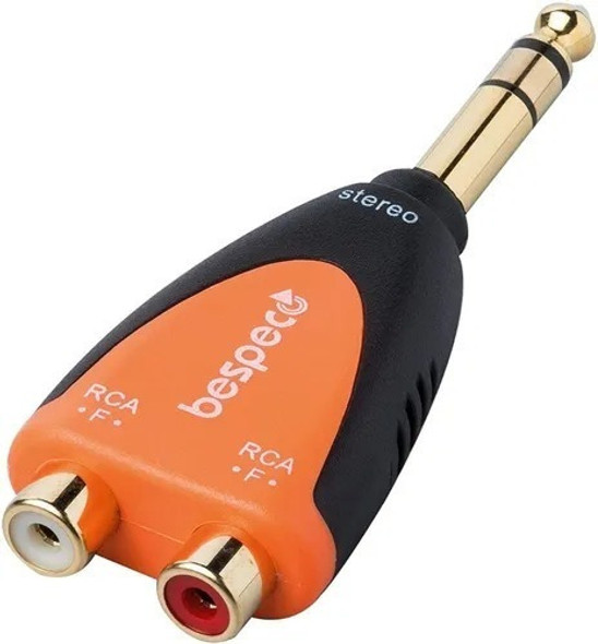 Adaptador Ficha 2 Rca Hembra A Plug Stereo Bespeco Slad370 0