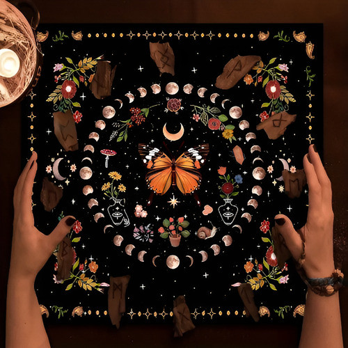 Paño Tarot Altar Oraculo Tarot Adivinacion Esoterismo 75cm 1