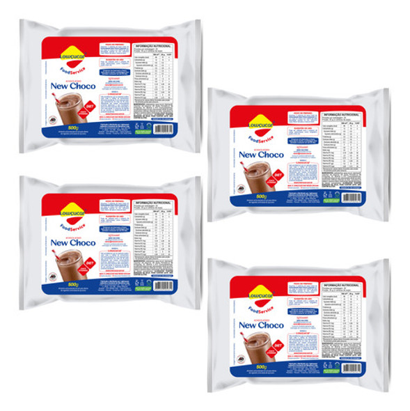 Kit Com 4 Achocolatado Em Pó New Choco Lowçucar 500g 0