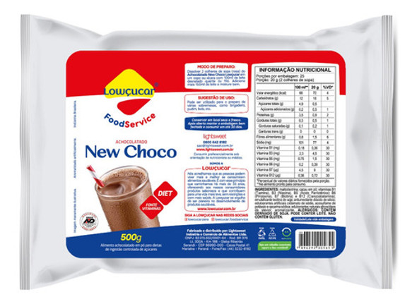 Kit Com 4 Achocolatado Em Pó New Choco Lowçucar 500g 1
