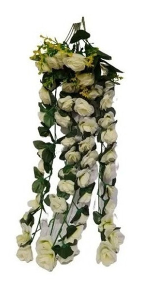 Planta Colgante Rosas Artificial 4 Tiras De 50 Cm Pack X 6 0