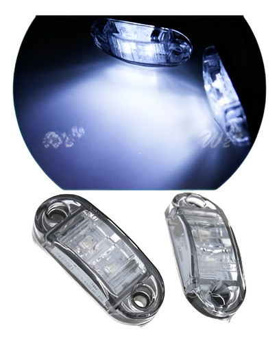 E11 Par De 12v 2 Led Blanco Carro Camión Remolque Lado Marca 0
