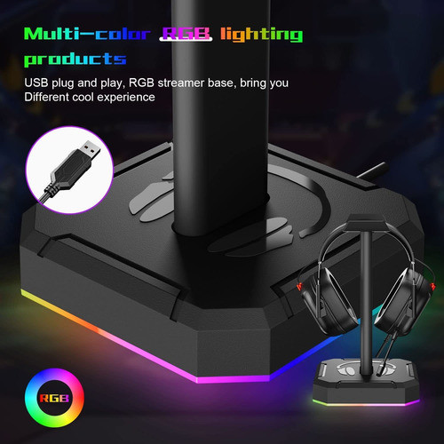 Soporte Para Auriculares Headphones Con Luz Rgb Gamers 1