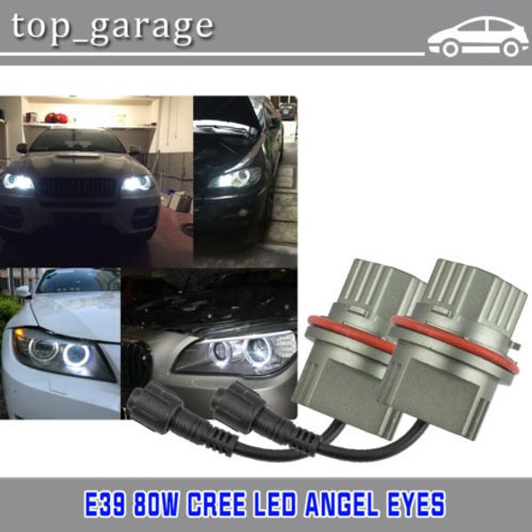 2 X 80w 6000k Blanco Led Bmw Angel Ojos Anillo Marcador Bomb 1