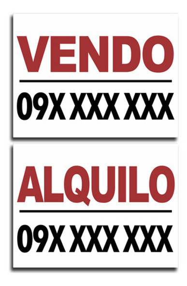Cartel Cartonplast Y Vinilo Vendo/alquilo 80x60cm 0
