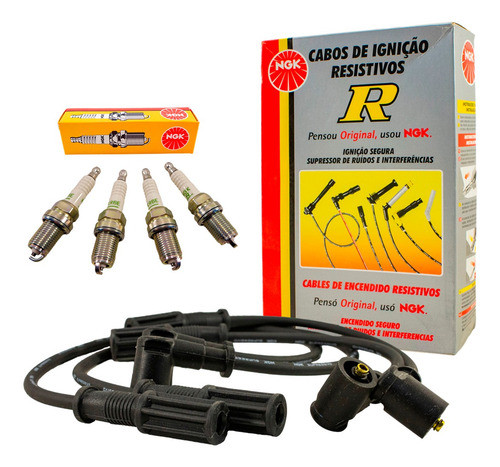 Kit Cable + Bujias Ngk Fiat Mobi 1.0 8v 0
