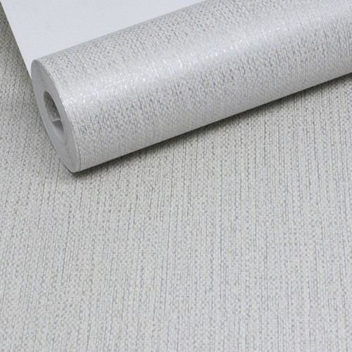 Papel De Parede Linho Cinza Claro C/ Riscos Trama Premium 0