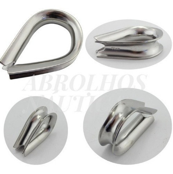 Kit 5 Sapatilha Anilha 5 Mm Aço Inox Para Cabo De Aço Corda 1
