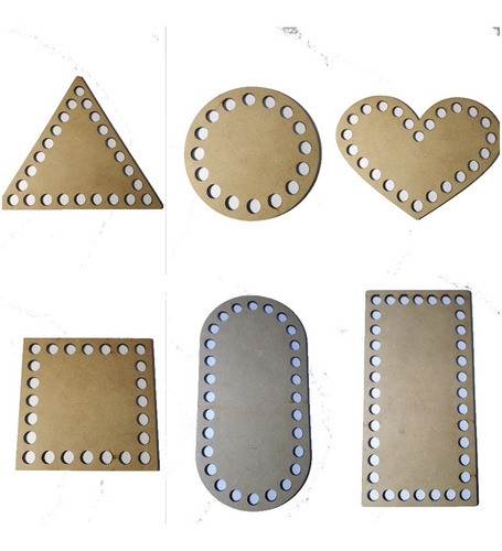 Combo 24 Bases Mdf Chicas Formas Varias Cestas Trapillo Etc 1