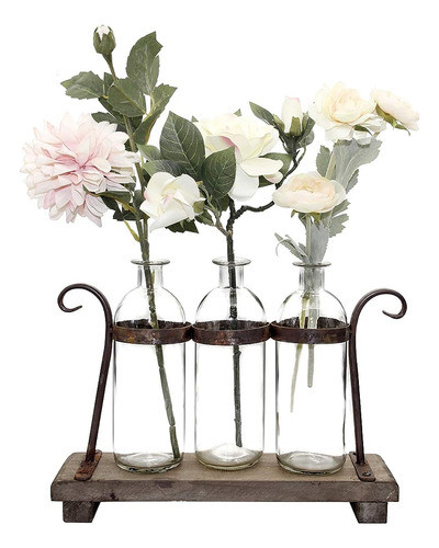 Funsoba Juego De Jarrones De Flores Rústicas Con Soporte De 0