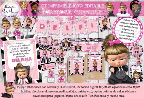 Kit Imprimible Candy Bar Poderosa Chefinha 100% Editable 0