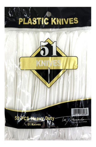 Cuchillo De Plástico Blanco 51 Unidades     14,5 Cm 0