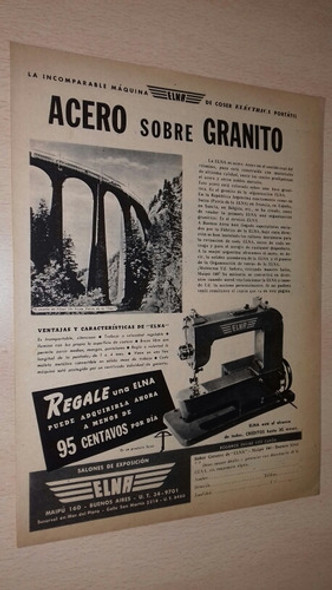 P390 Clipping Publicidad Maquina De Coser Elna Año 1947 0