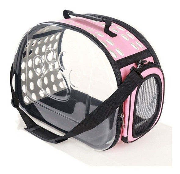 Porta Mascota Bolso Perro Gato 48x28x32cm Panoramico Rosa B4 1