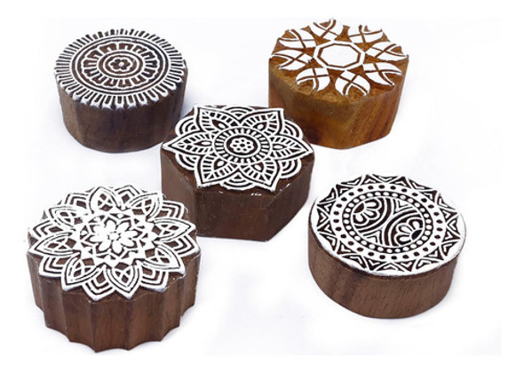 Tatuajes De Madera Para Proyectos De Arte, Set De 5 Bloques 0