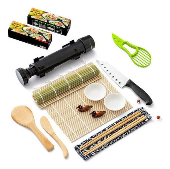 G Kit 14 Esteiras Preparo De Comida Japonesa Sushi Bambu 0