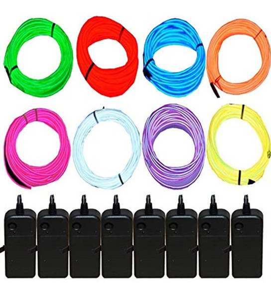 Jytrend - Cable De Luz De Neón De 15 Pies Con Paquete De Bat 0