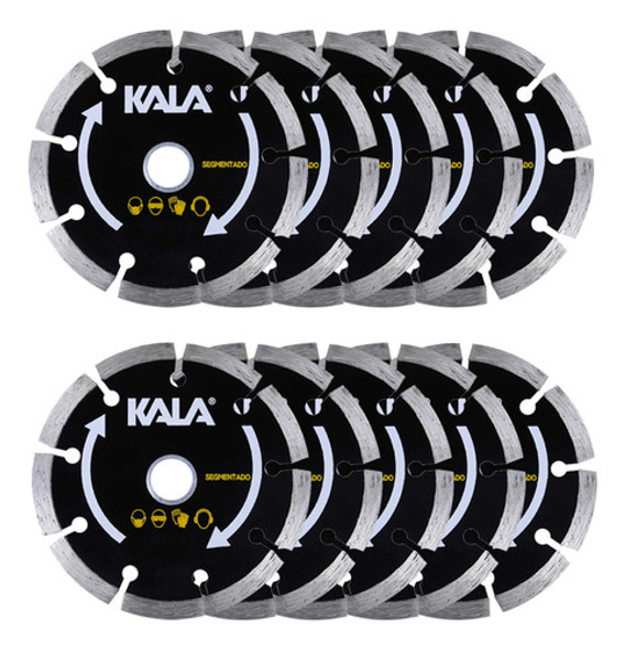 10 Disco Diamantado Segmentado Corte Seco 110mm X 20mm Kala 0