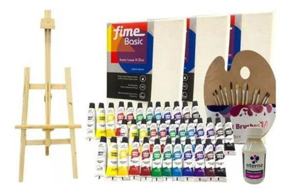 Atril Pinceles Paleta Bastidores 40x60 Oleos 36u Barniz 0