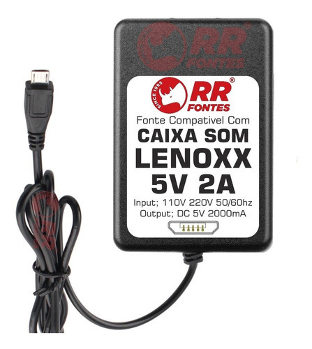 Fonte Carregador Dc 5v 2a Para Caixa Lenoxx Bt-510 E Bt-520 1