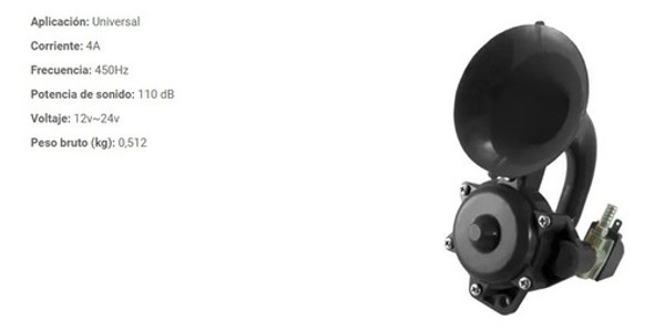 Bocina De Aire 24v 4amp Para Camion Y Omnibus 110db 1