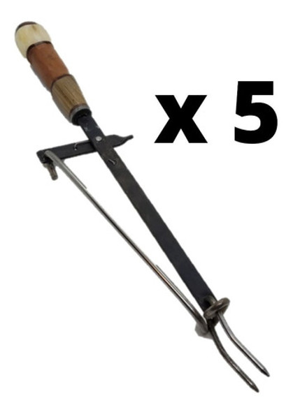 Pack X5 Tenedor Expulsor Parrillero Mango Combinado 0