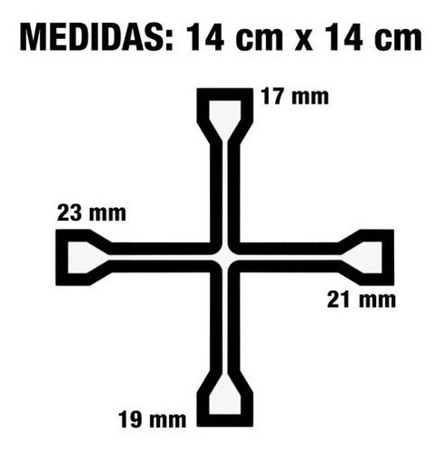 Llave Cruz 14 Universal Reforzada Para Auto Camioneta 1