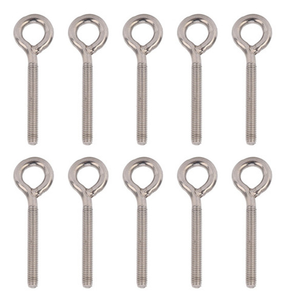 M6x73 Lifting Eye 10 Peças De Ganchos Prateados De Aço Inoxi 0