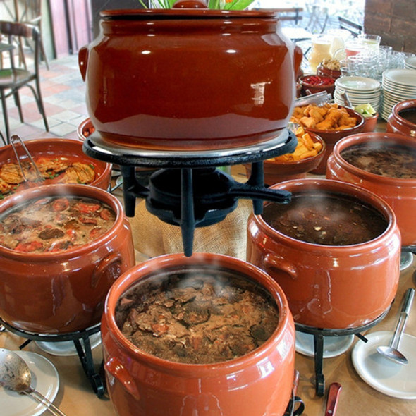 Rechaud N°3 Caçarola Barro + Fogareiro Ferro - 3,5 L 0