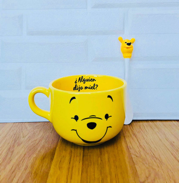 Tazón Winnie Pooh Con Cuchara Artesanal 1