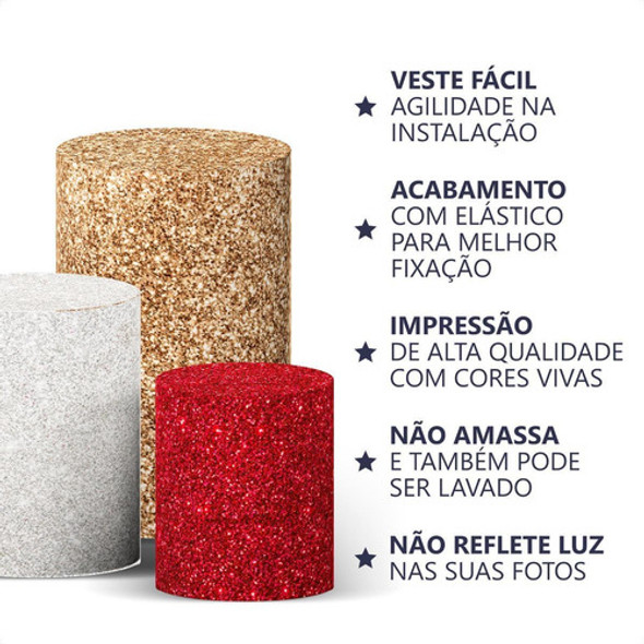 Conjunto De Capas Para Cilindros Tecido Helanca Glitter 1