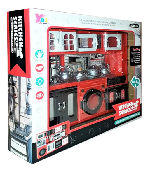 Set De Accesorios Casa Muñecas Cocina Alzada Lavarropas 1