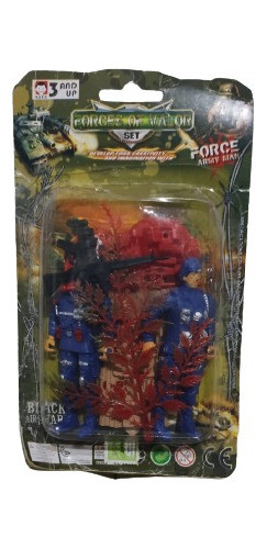 Set Soldaditos Con Bandera Armas Y Plantas En Blister 0