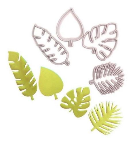 Cortante X4 Hojas Topicales Fondant Porcelana Belgrano 0