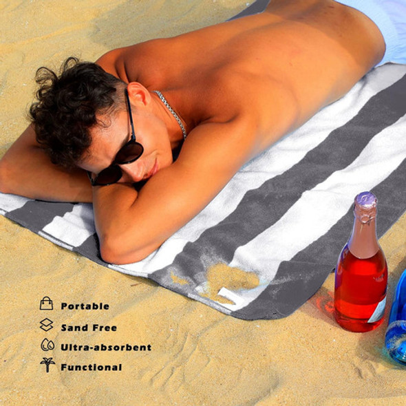 Toalla P/ Playa Exclusivo Mezcla Microfibra, Gris, 4 Piezas 1