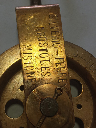 Antigua Roldana/ Polea De Bronce Macizo Diam 14 Ctms 1