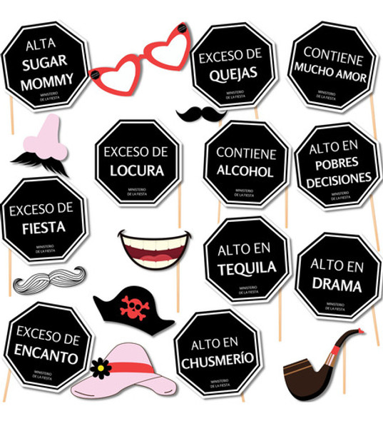 Kit Imprimible Octógonos Props Etiquetado Frontal Carteles 0