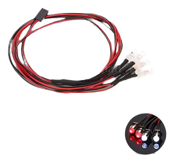 Kit De 4 Luces Led 2 Rojo Blanco 2 1/10 1/8 Traxxas Hsp Redc 0