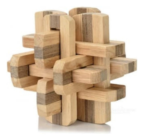 Puzle Cubo  3d De Madera Desafio Mental 1