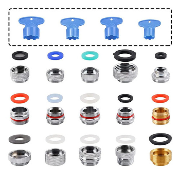 15 Piezas Kit Adaptador De Grifo, Juego Adaptador De Aireado 0