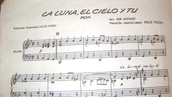 Partitura Piano La Luna, El Cielo Y Tu Fox De Don Azpiazu 1