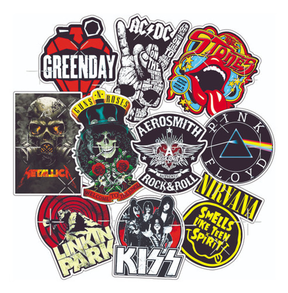 Pack Stickers Calcos Bandas Rock Internacional - Termo Cel 0 Pack Stickers Calcos Bandas Rock Internacional - Termo Cel 0