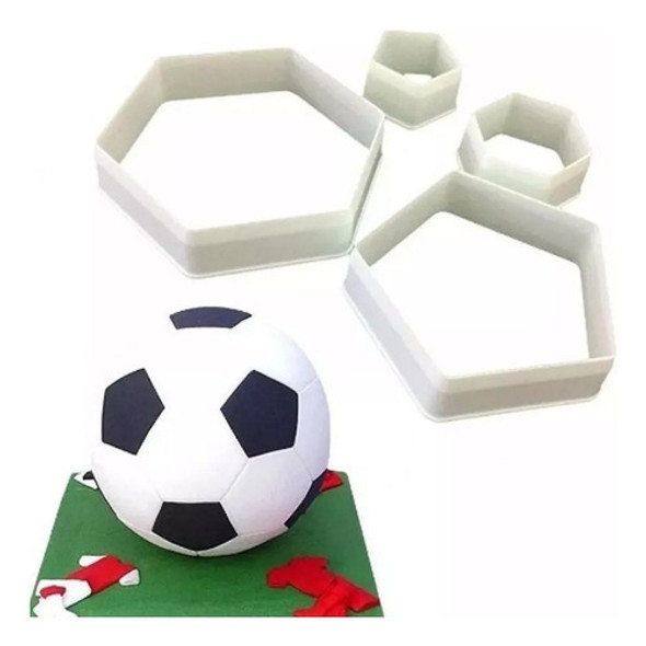 Cortante Gajo Pelota Futbol X4 Repostería Fondant Porcelana 0