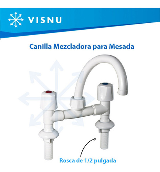 Combo Griferia Ginyplas - Plastico Ducha Pared Y Mesada Visn 1