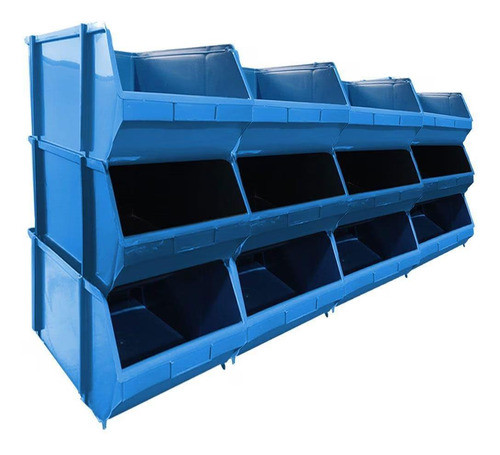 Kit 30 Caixa Box Gaveteiro Industrial Bin Azul N°8 19x31x41 0